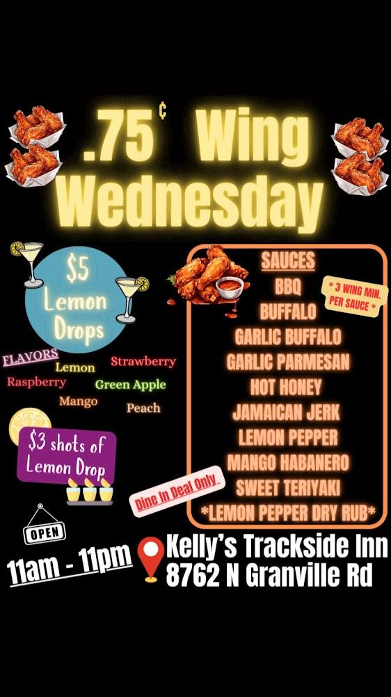 Kelly’s Trackside Inn Menu image 1